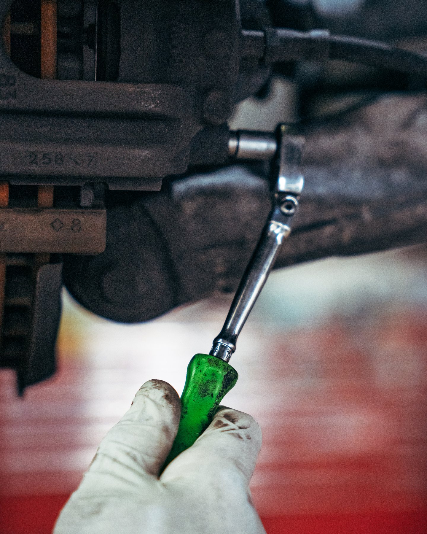 Tool being used on an undercarriage component